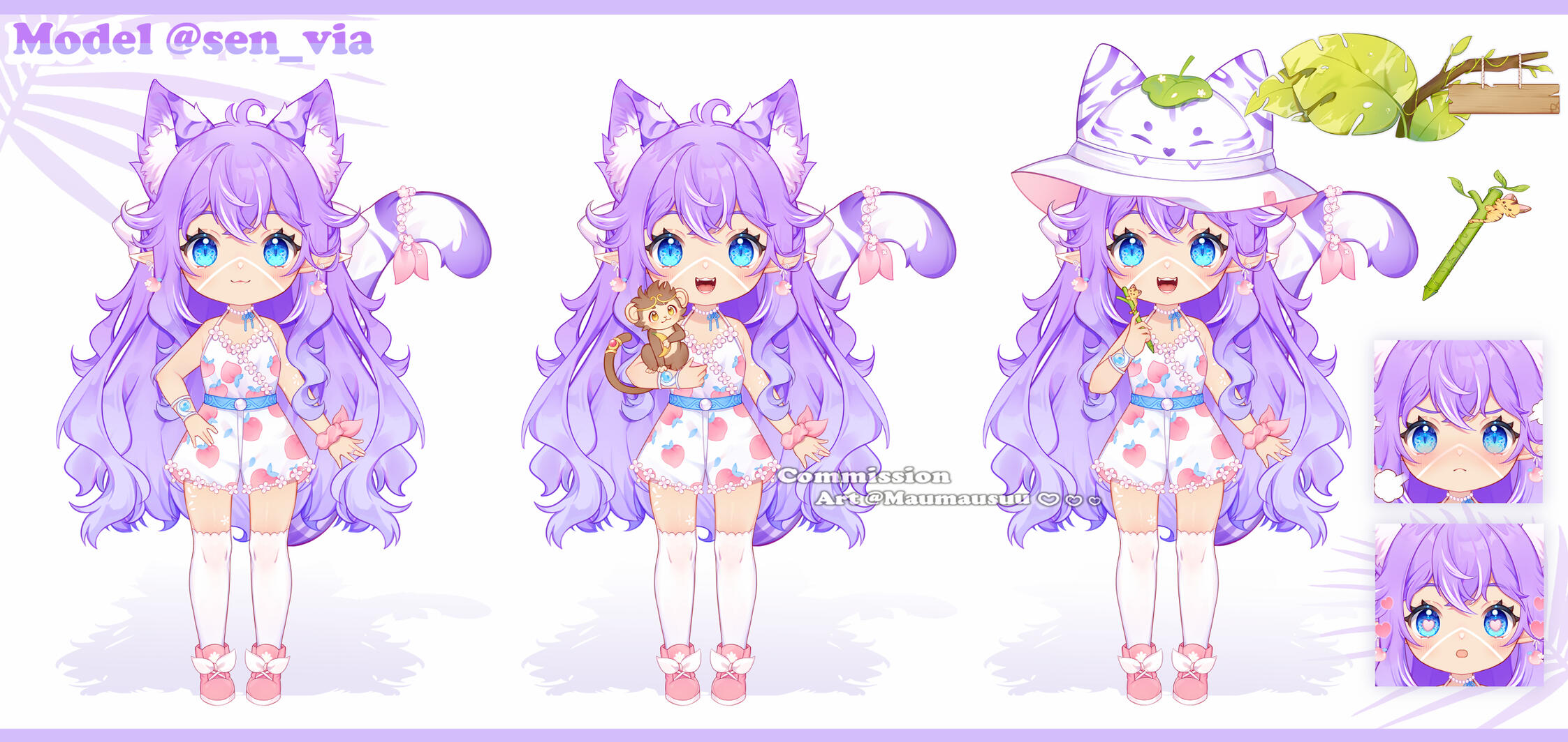 Peach Tiger Girl Design